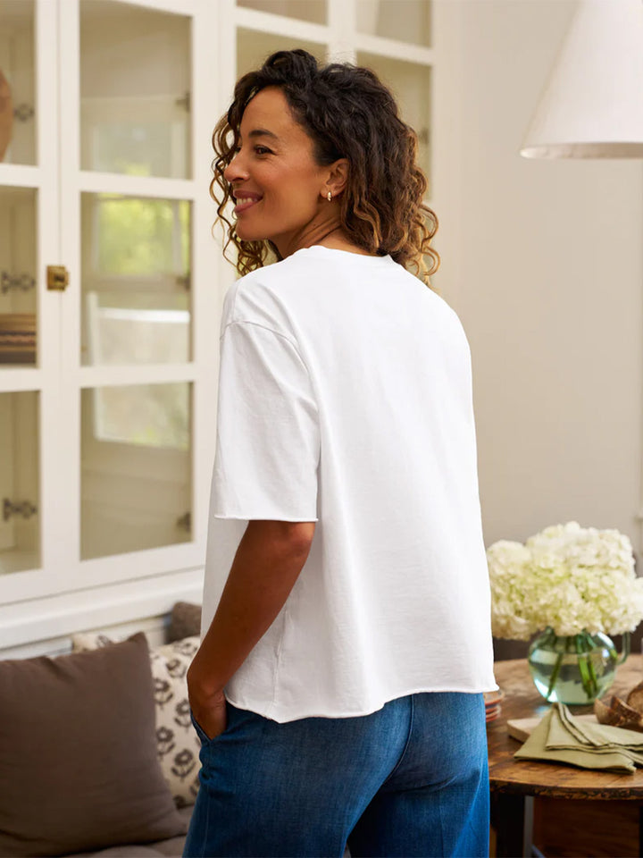 Perry Short Sleeve Crew Neck Tee in White