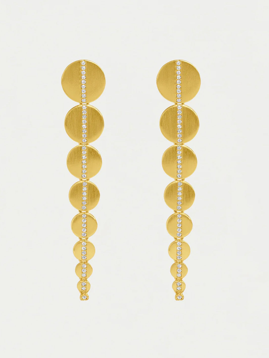 Petit Pave Statement Drop Earrings in Gold/Cubic Zirconia