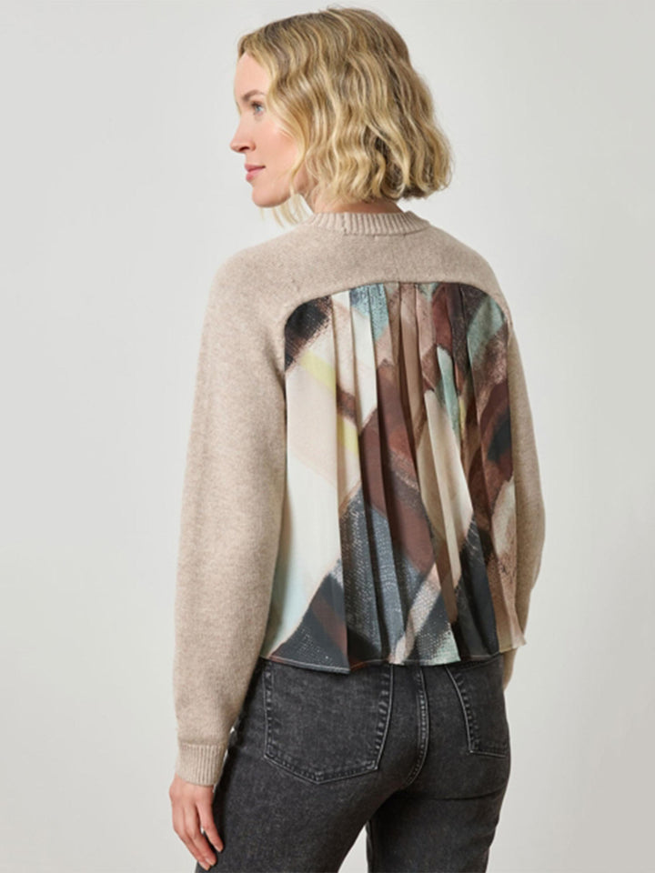 Pleat Back Raglan Sweater in Wheat
