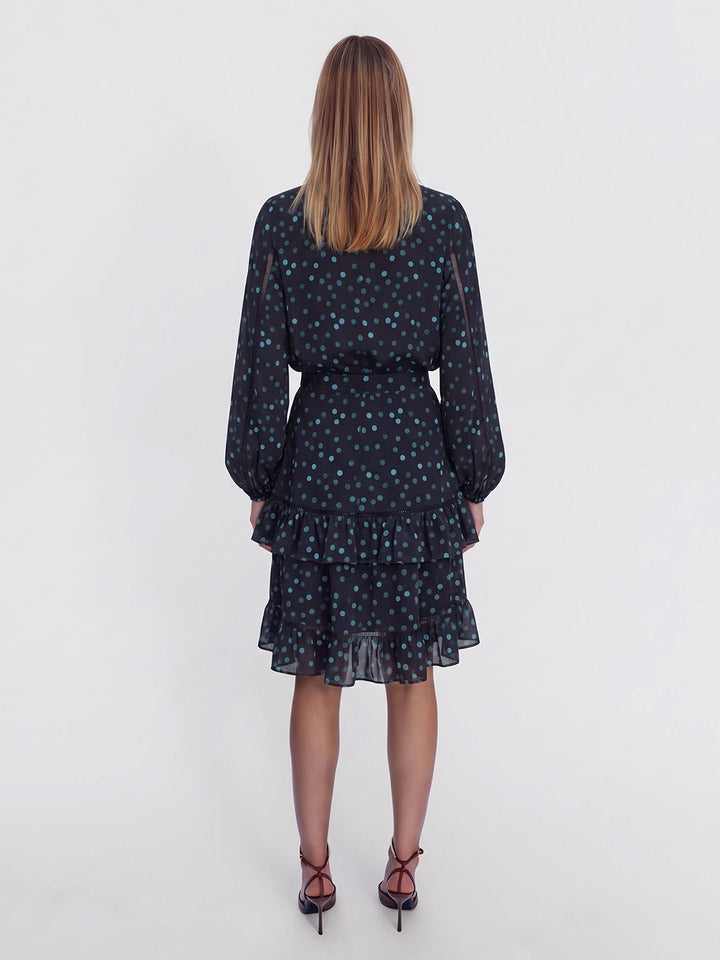 Nike Feather Print Ruffle Bouffant Shirt in Teal