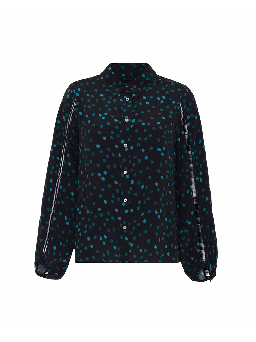 Nike Feather Print Ruffle Bouffant Shirt in Teal
