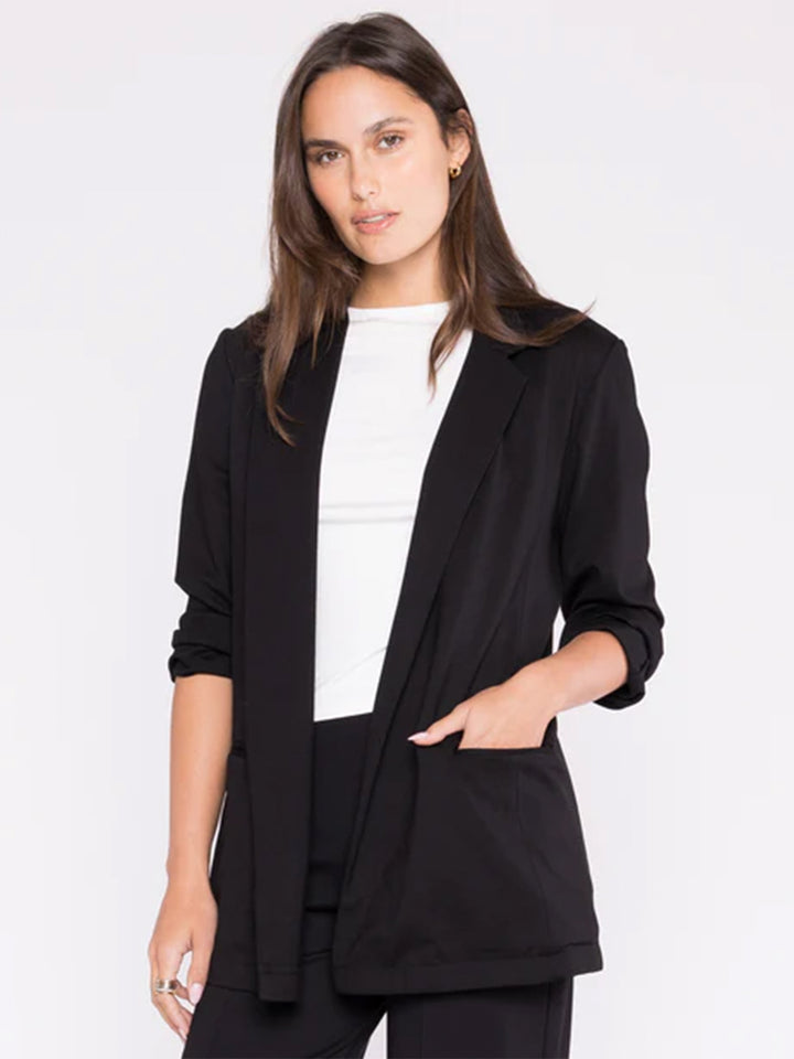 Ponte Knit Oversized Blazer in Black