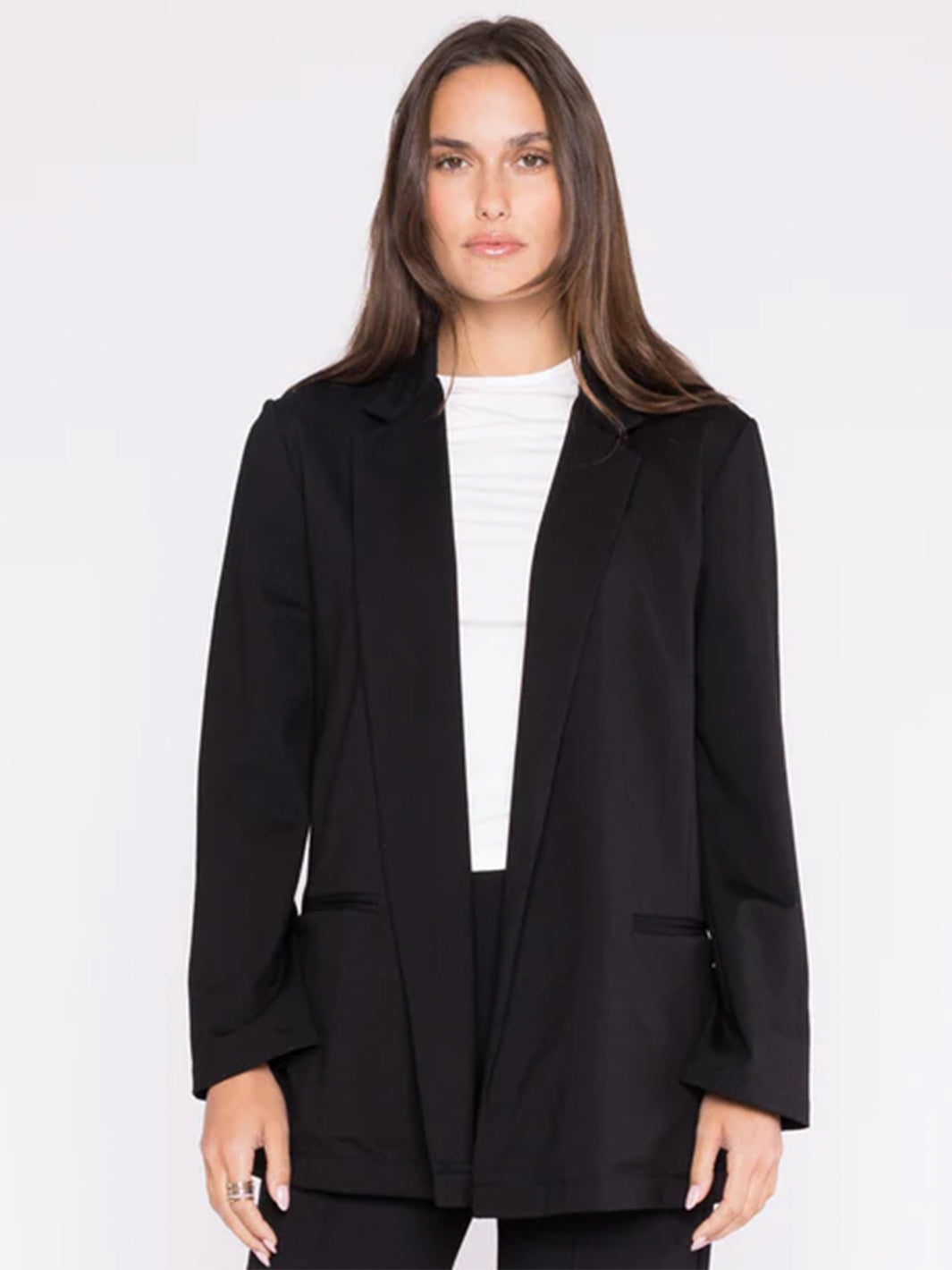 Ponte Knit Oversized Blazer in Black