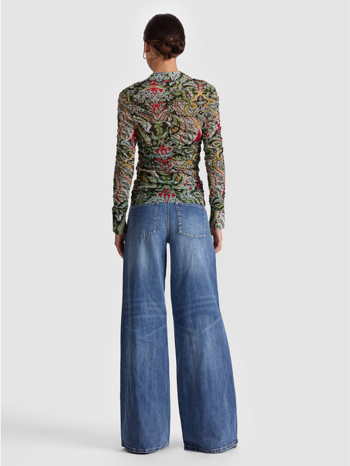 Portia Mesh Button Down in Paisley Poem