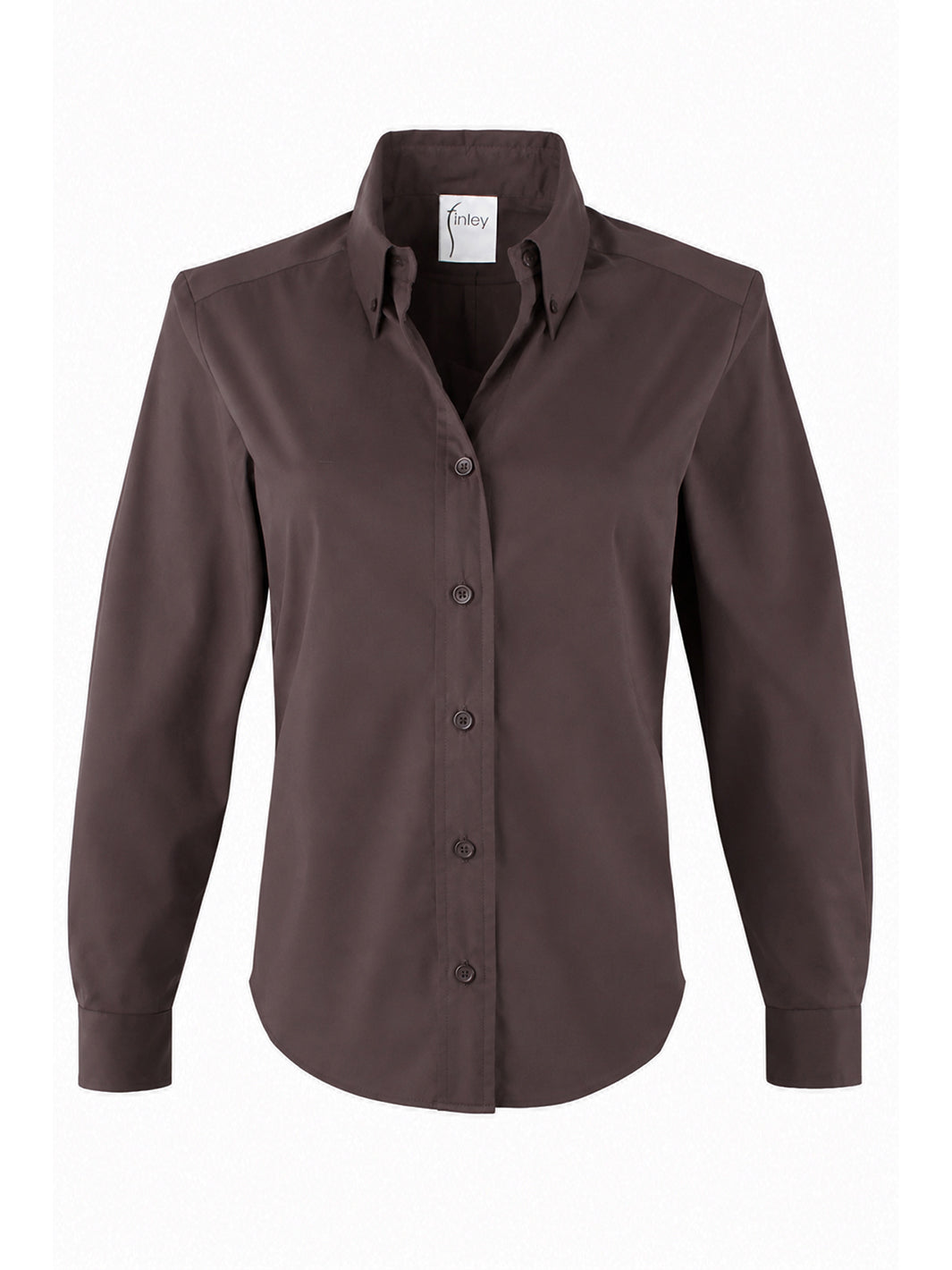 Silky Popli Preppy Shirt in Chocolate Brown