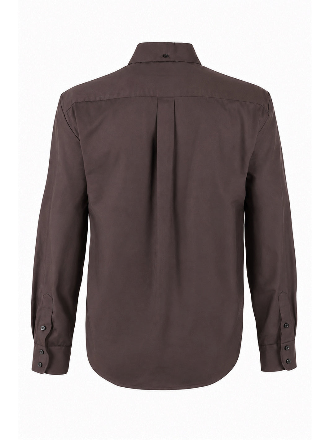 Silky Popli Preppy Shirt in Chocolate Brown