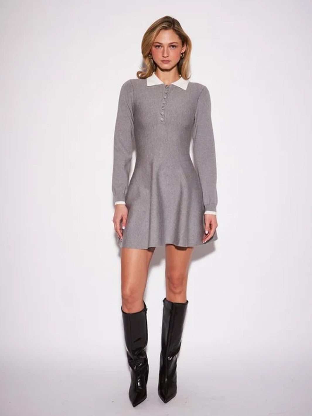 Priscilla Flare Dress in Posh Heather