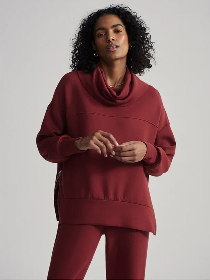 Priya Longline Sweater in Russet Brown