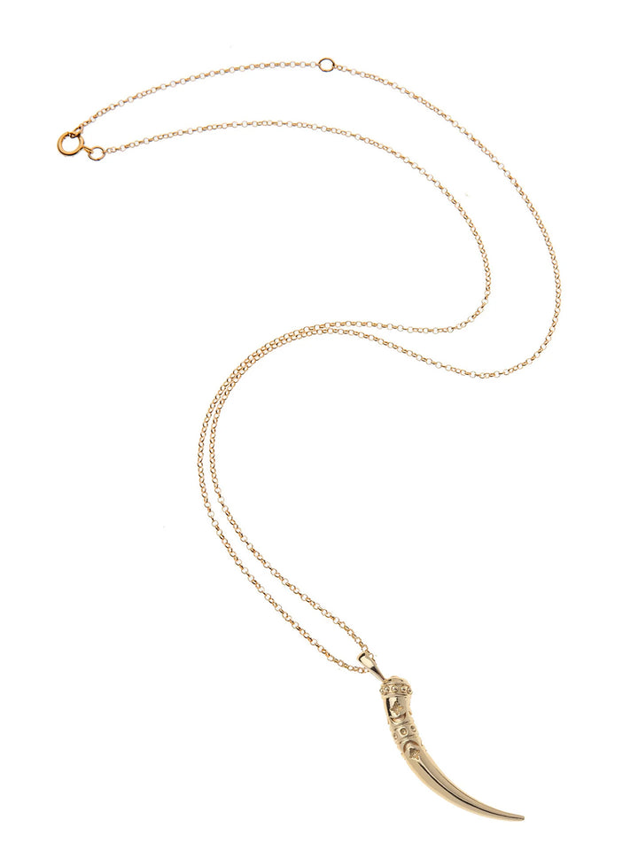 PROTECT Large Tusk Pendant and Adjustale Chain in Gold