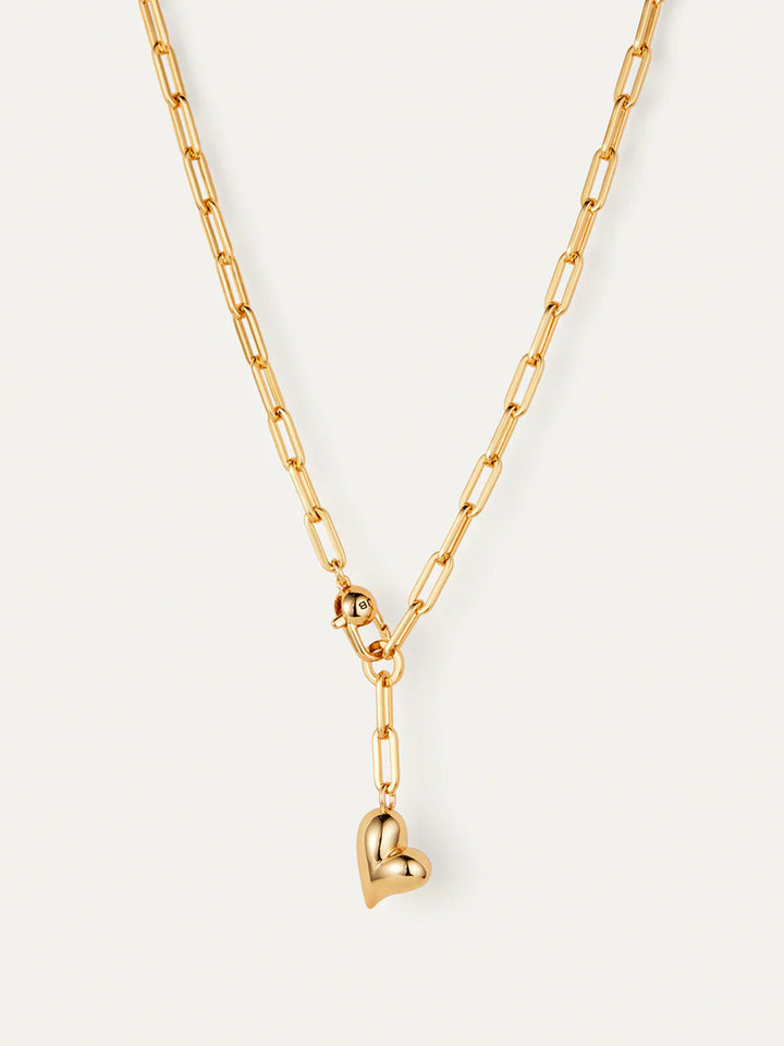 Puffy Heart Necklace in Gold