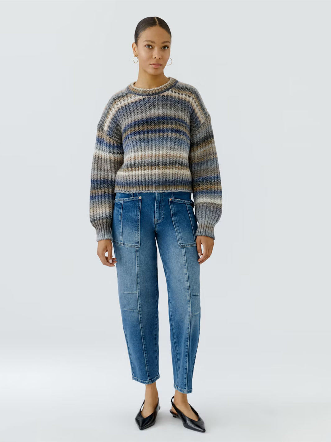Pullover in Light Brown Blue