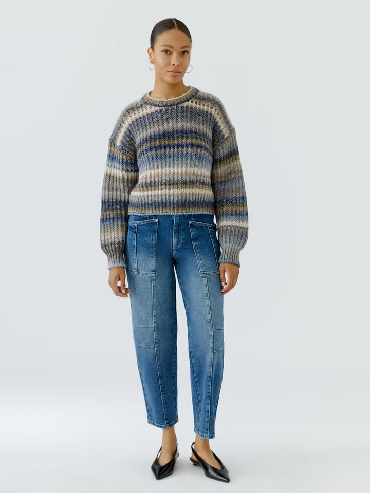 Pullover in Light Brown Blue