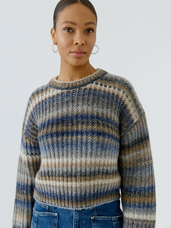 Pullover in Light Brown Blue