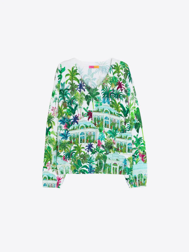 Punto Estampado Jersey Tee in Greenhouse Print