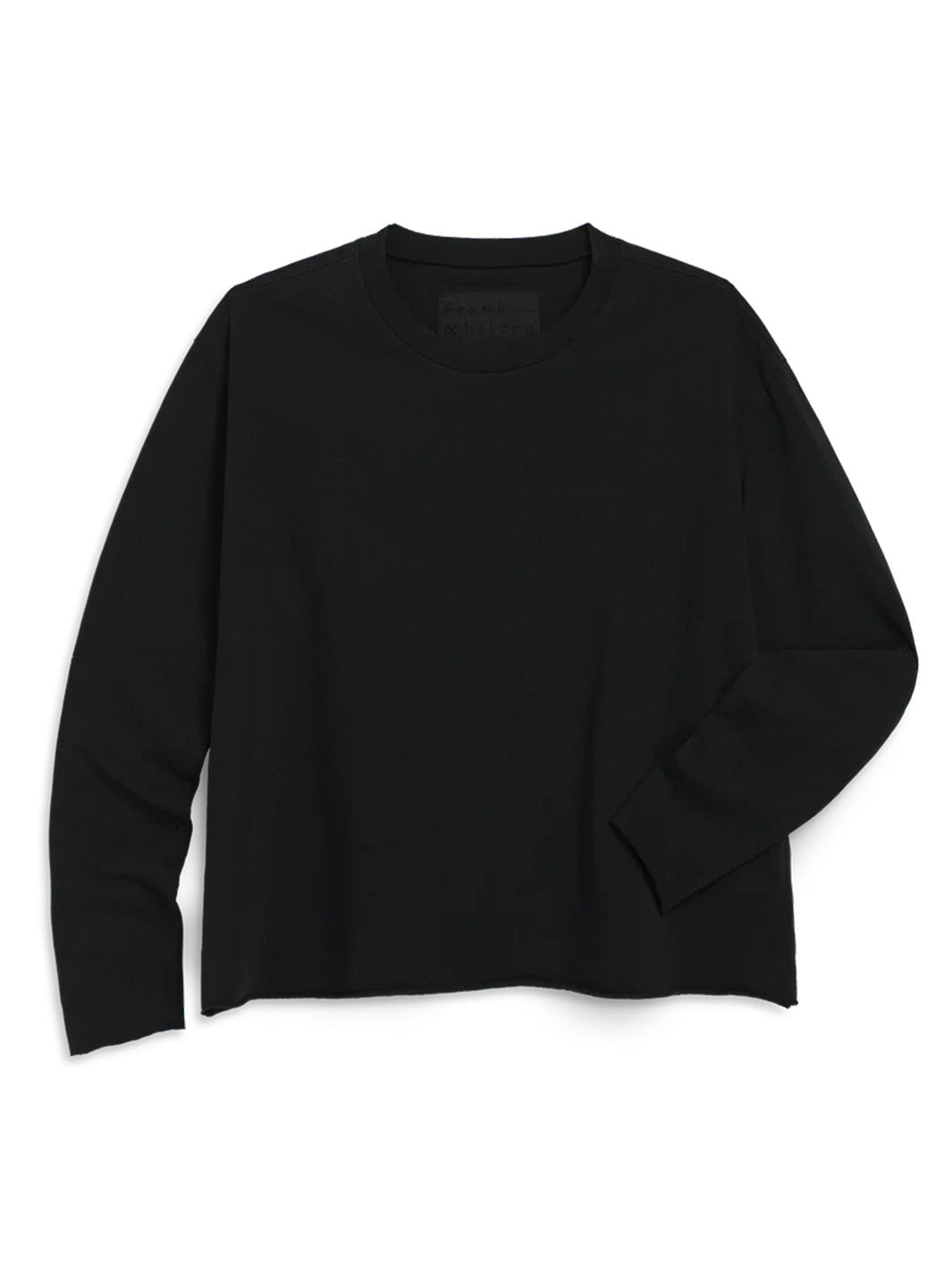 Quinn Long Sleeve Crewneck Tee in Black