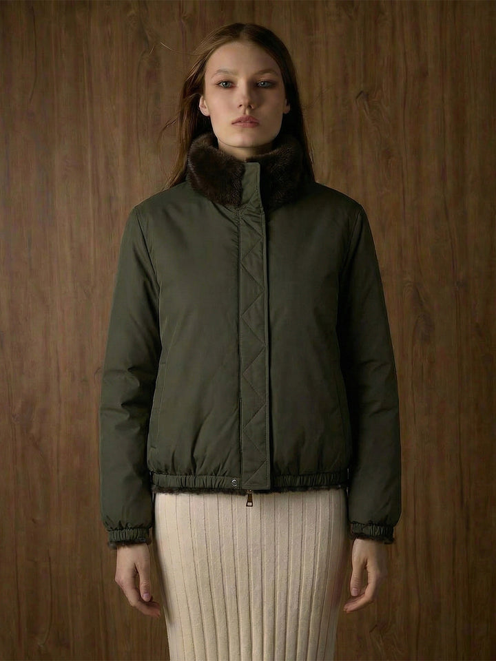 Reversible Nylon Jacket in Army