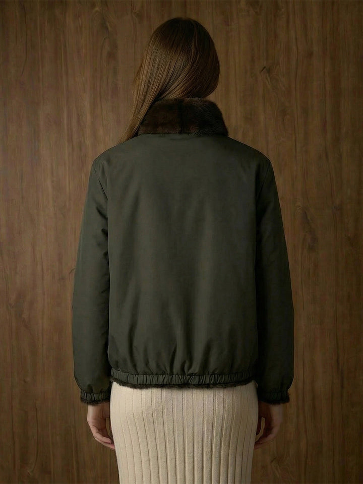 Reversible Nylon Jacket in Army