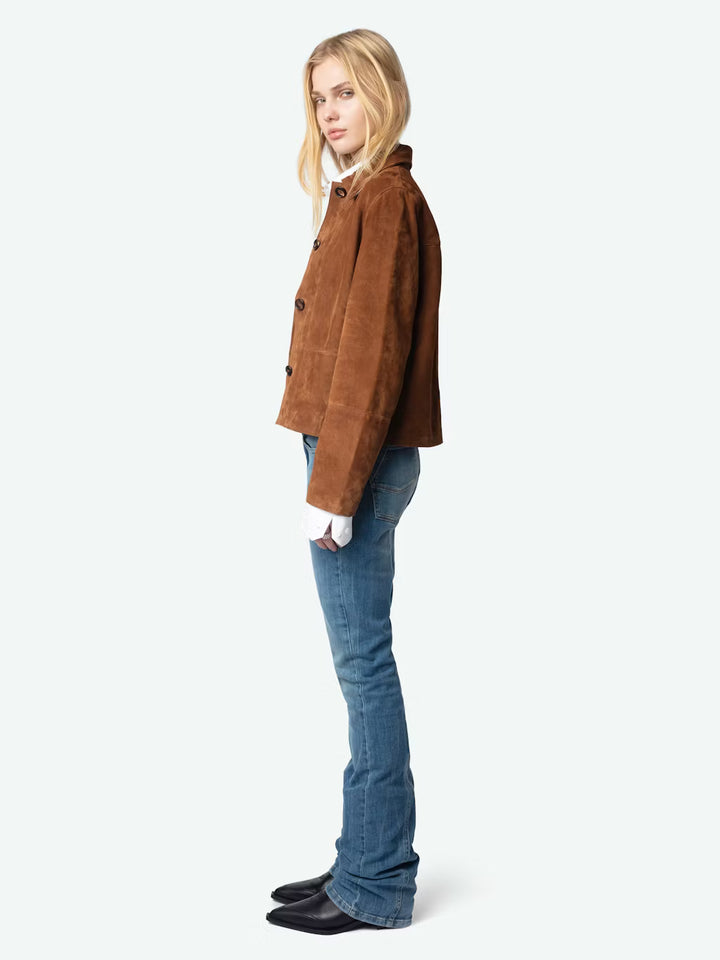 Lessa Suede Jacket in Cognac