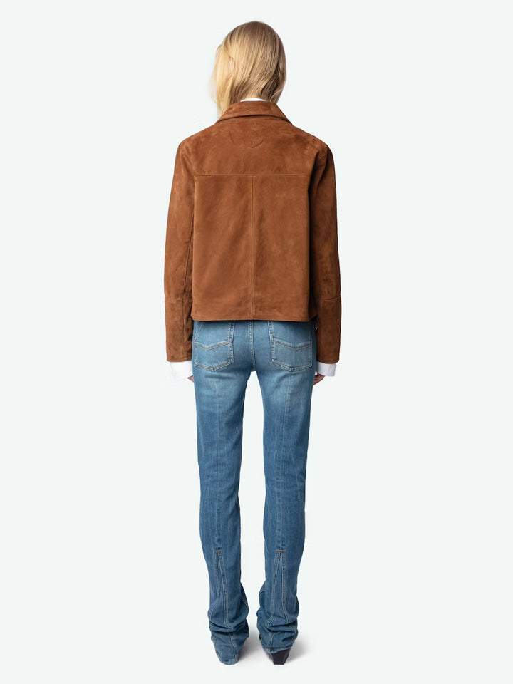 Lessa Suede Jacket in Cognac