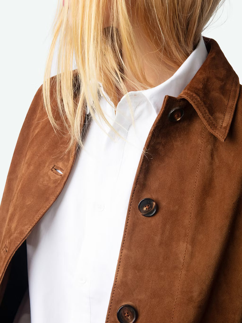 Lessa Suede Jacket in Cognac