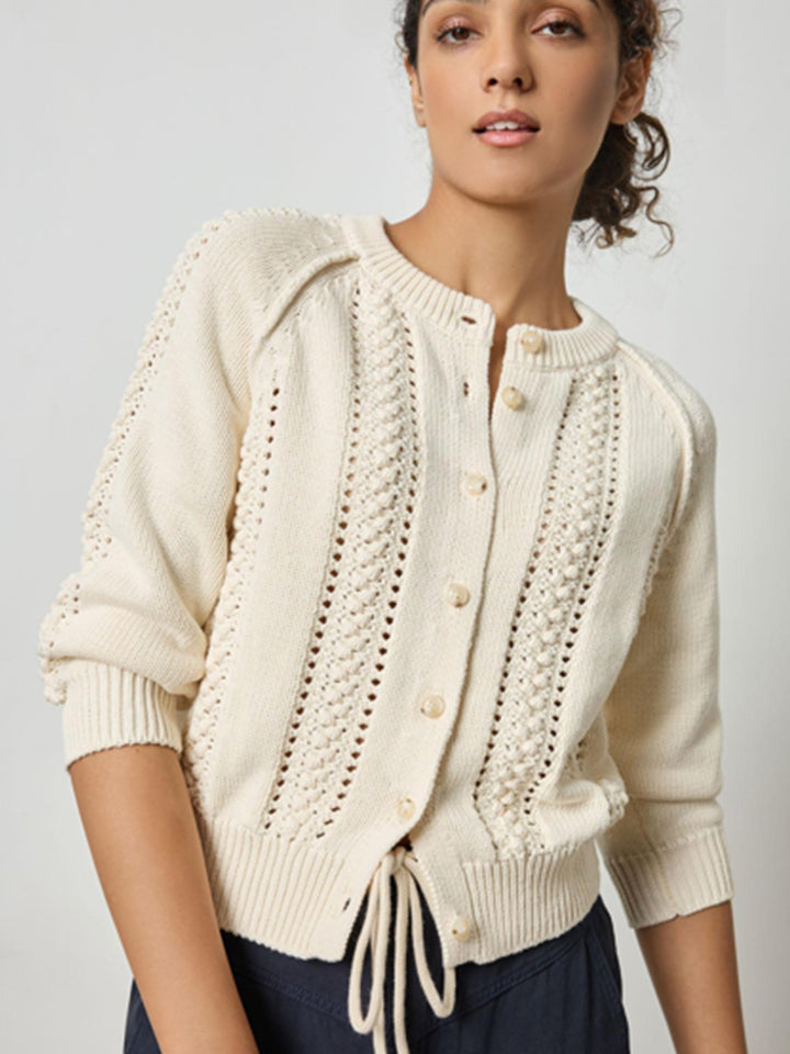 3/4 Sleeve Raglan Cardigan in Sand