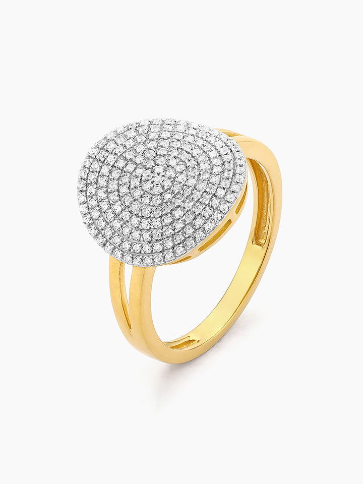 Right Round Statement Ring in Gold