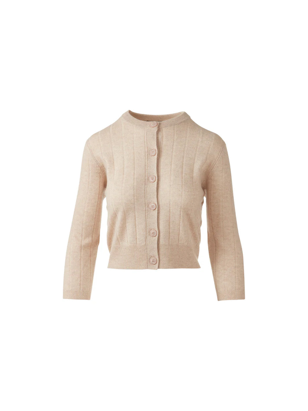 Short Rib Crew Cardigan in Straw