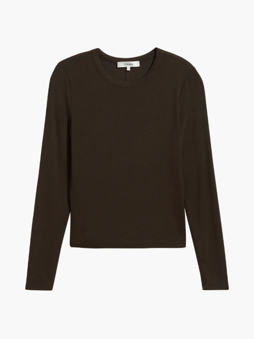 The Rib Crewneck Top in Coffee