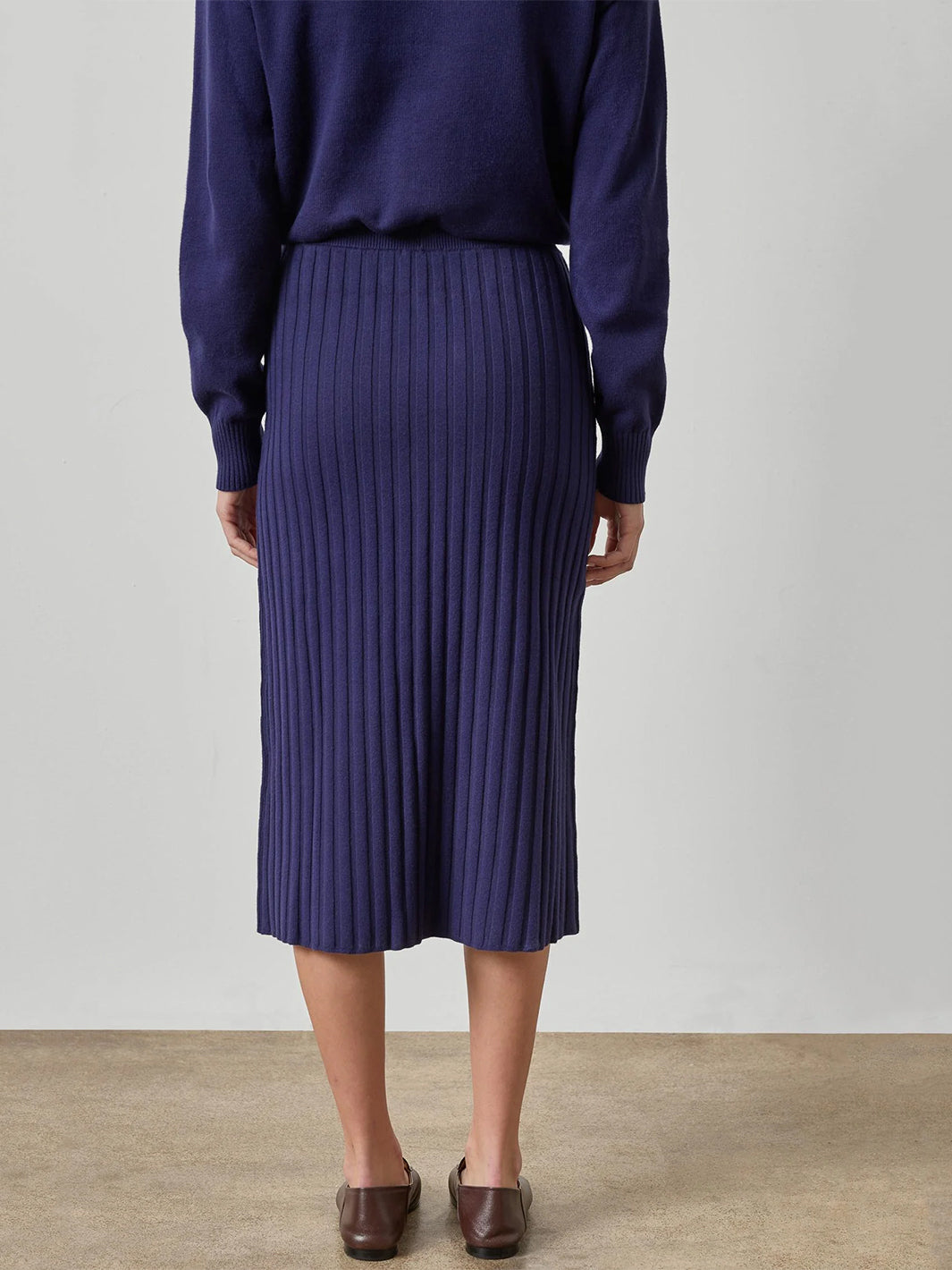 Rib Sweater Skirt in Neptune
