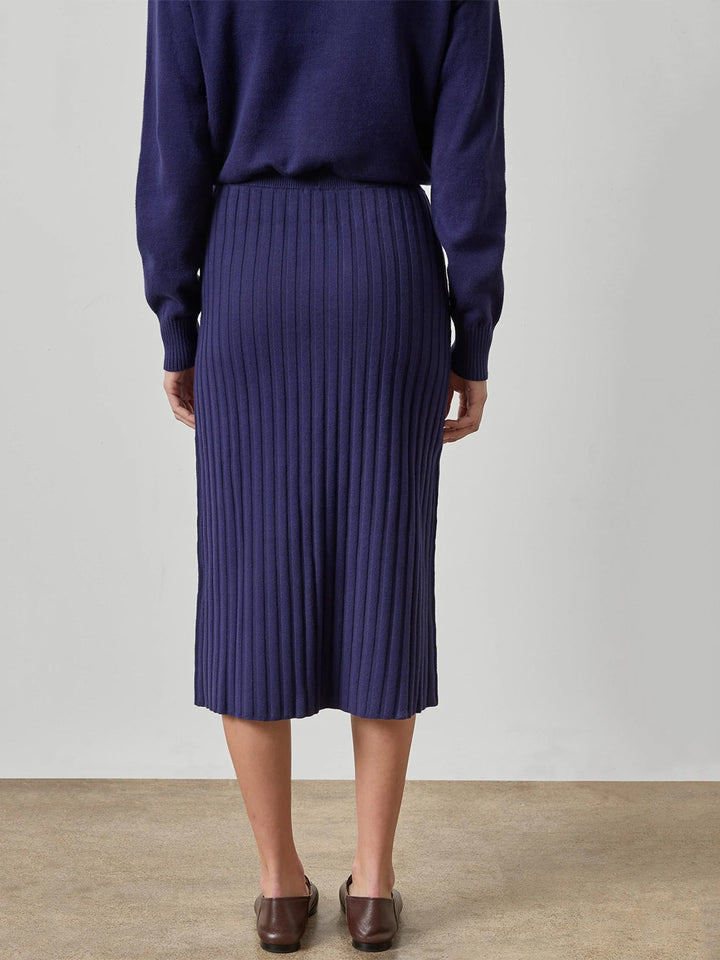 Rib Sweater Skirt in Neptune