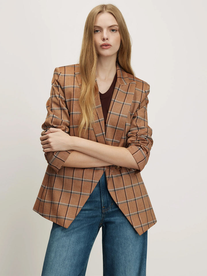 Rickie Plaid Dickey Jacket in Ochre Multi