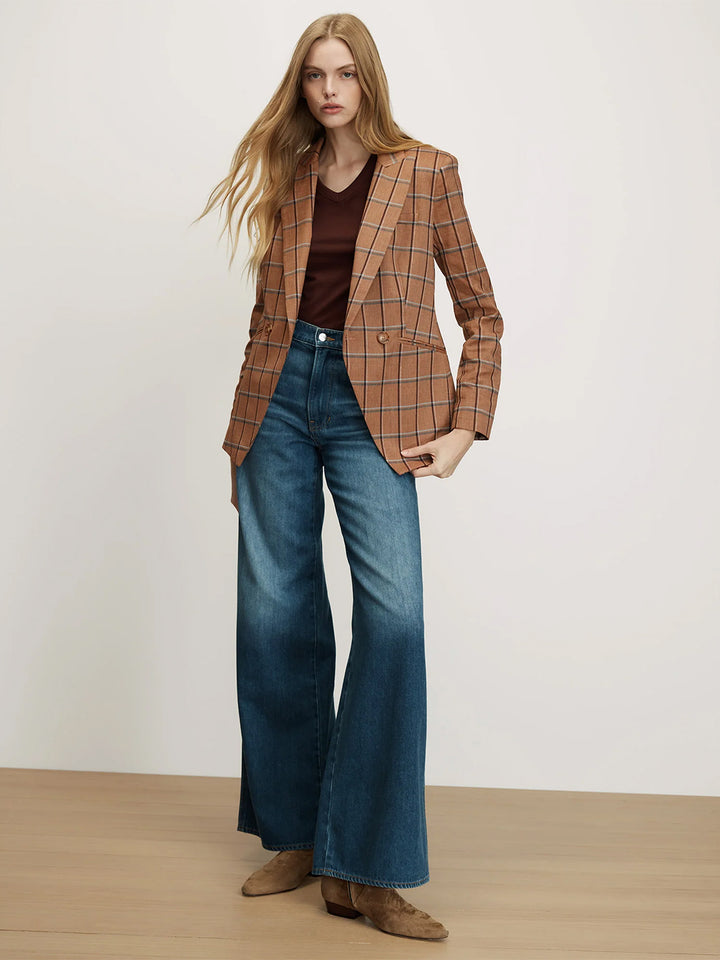 Rickie Plaid Dickey Jacket in Ochre Multi