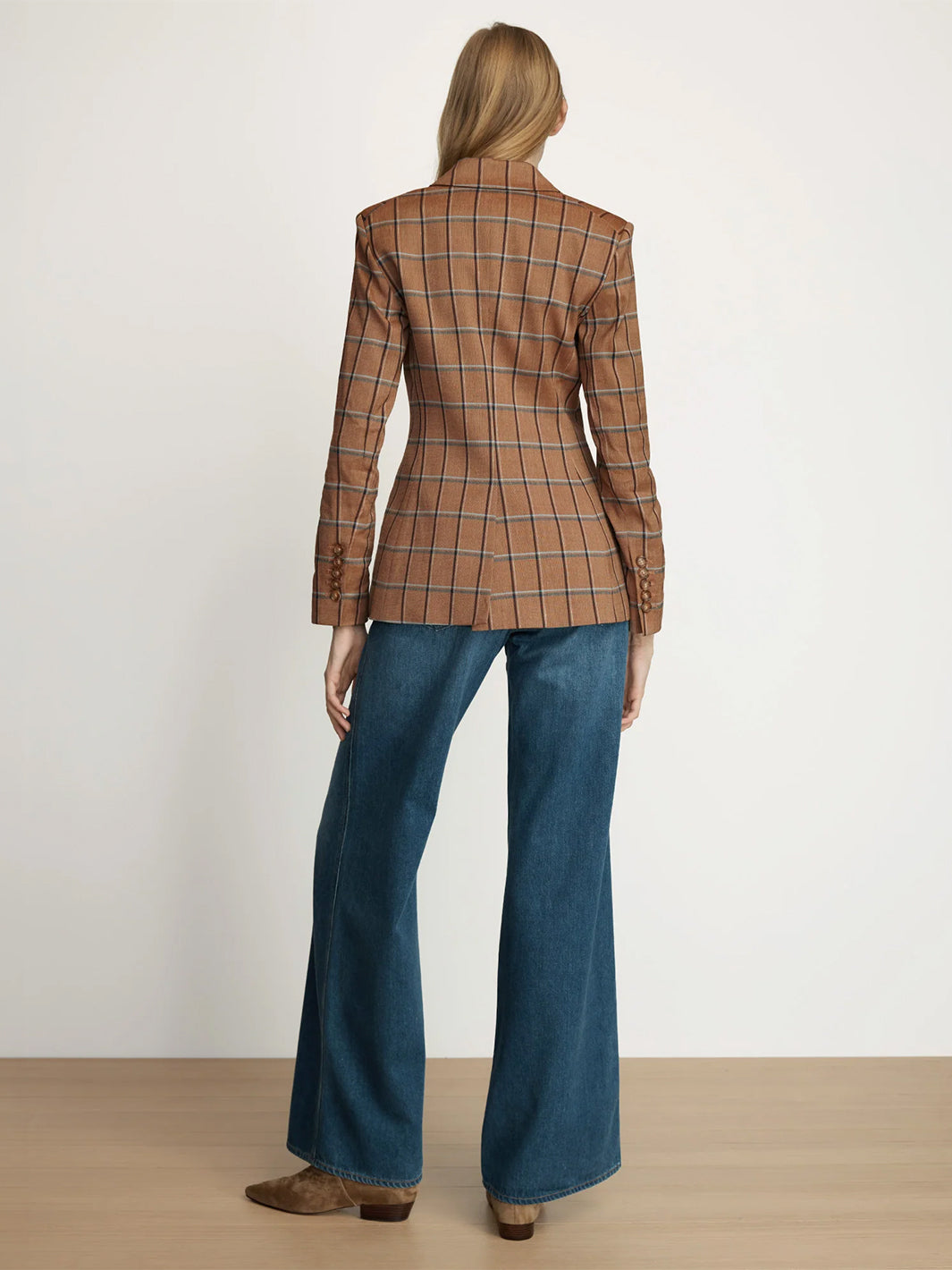 Rickie Plaid Dickey Jacket in Ochre Multi