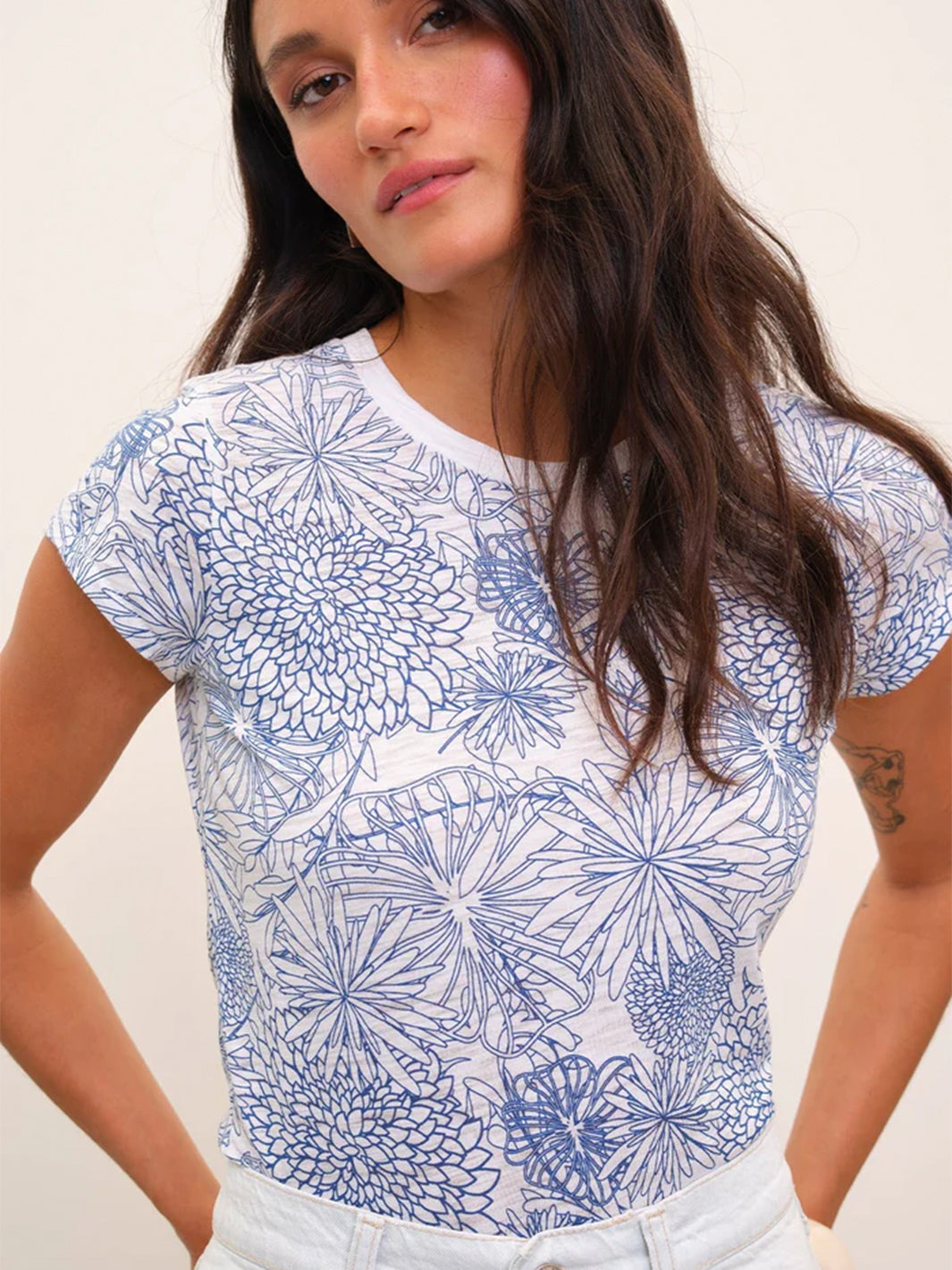 Botanical Ringer Tee in Limoges