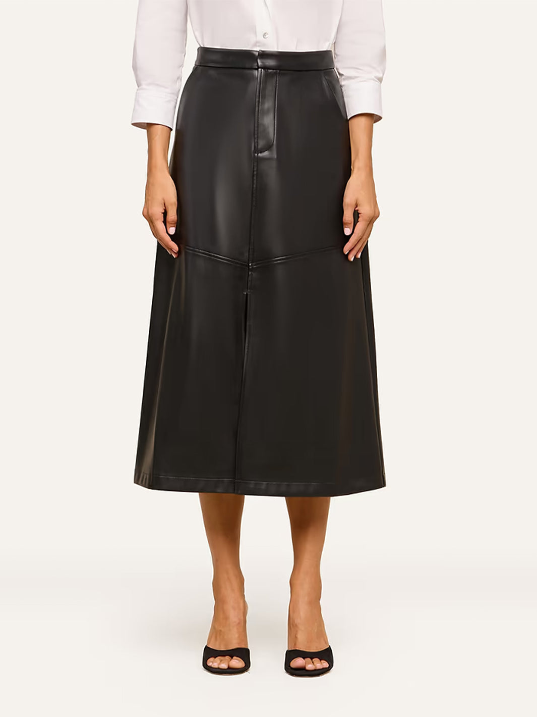 Robyn Vegan Leather Skirt in Black