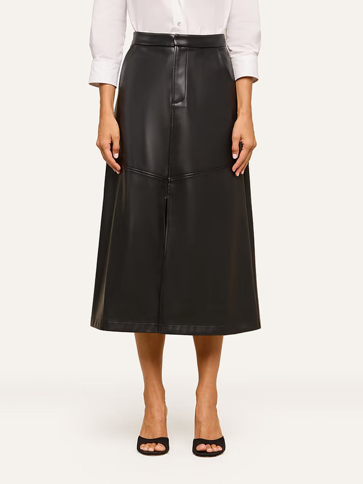 Robyn Vegan Leather Skirt in Black