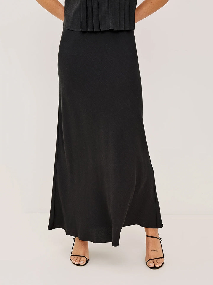 Romina Skirt in Black Linen