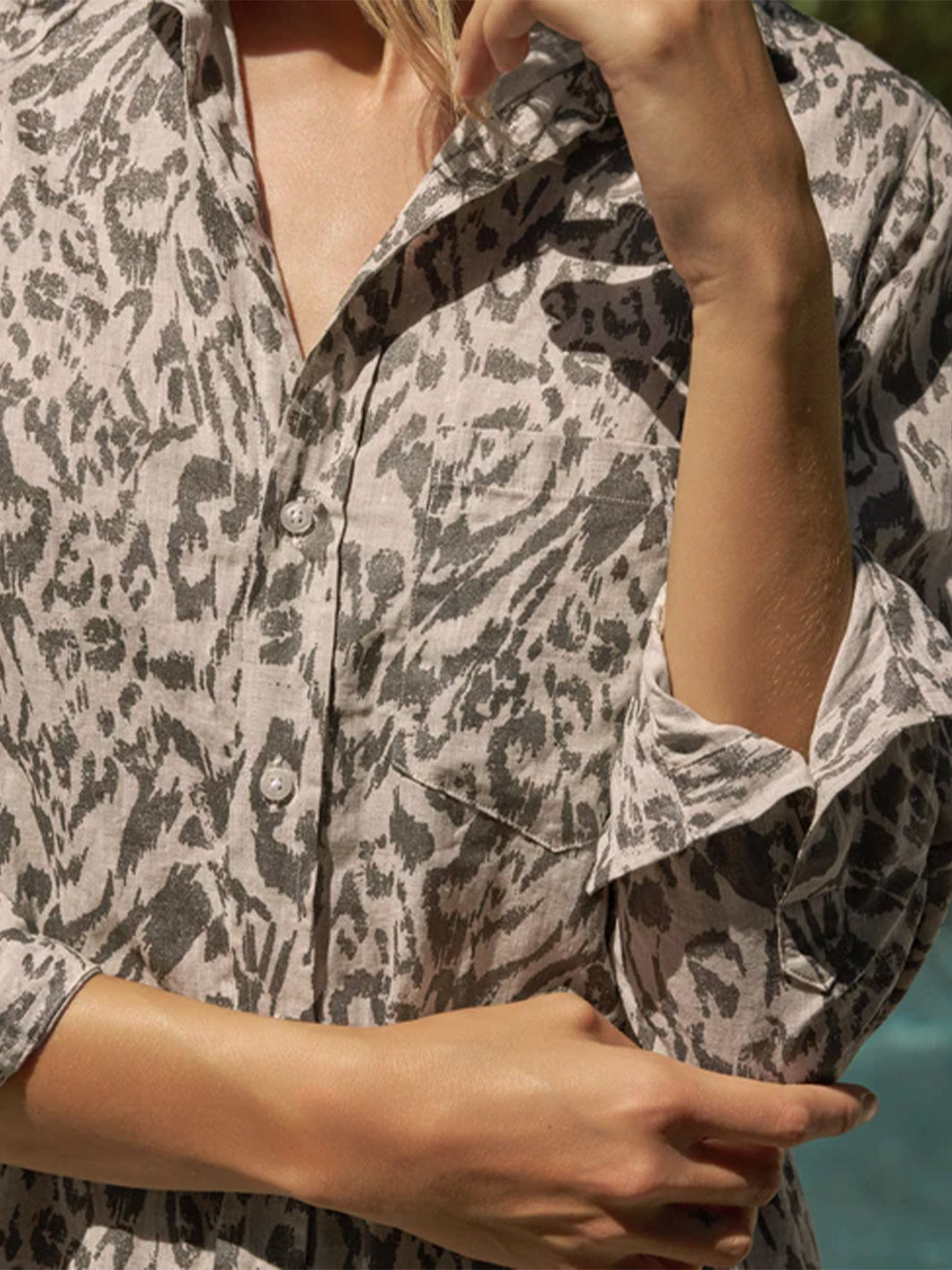 Rory Maxi Shirtdress in Glitter Animal Print