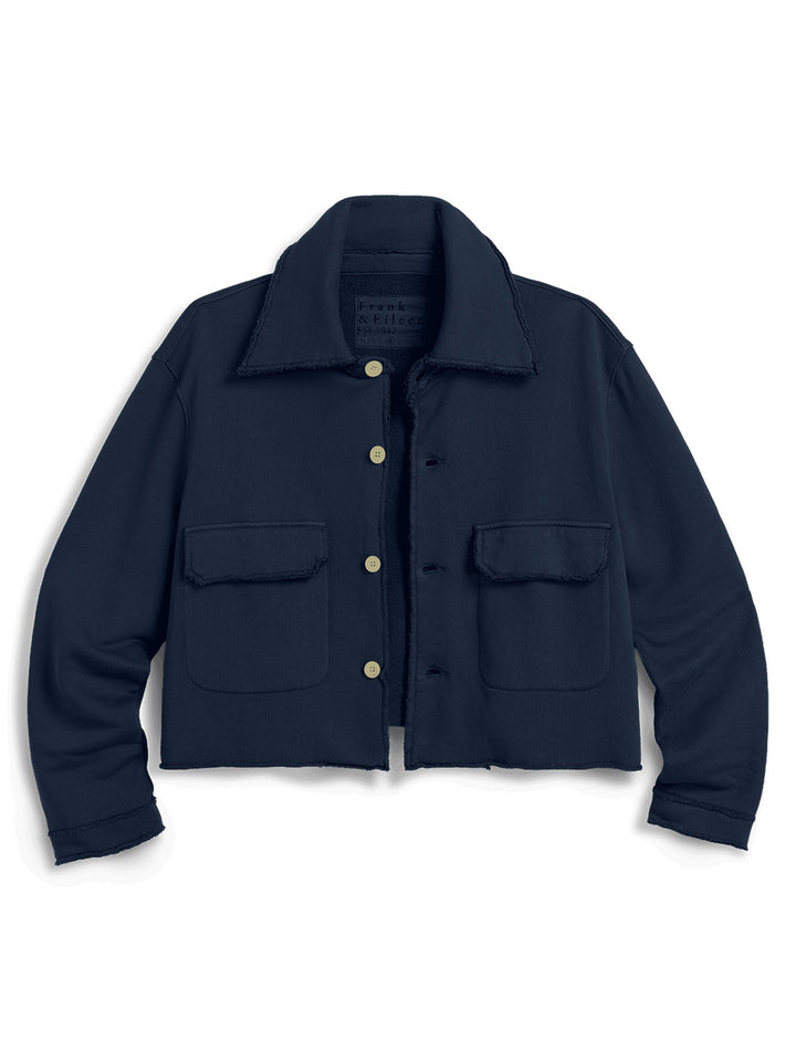 Rowan Button-Up Jacket in Classic Navy