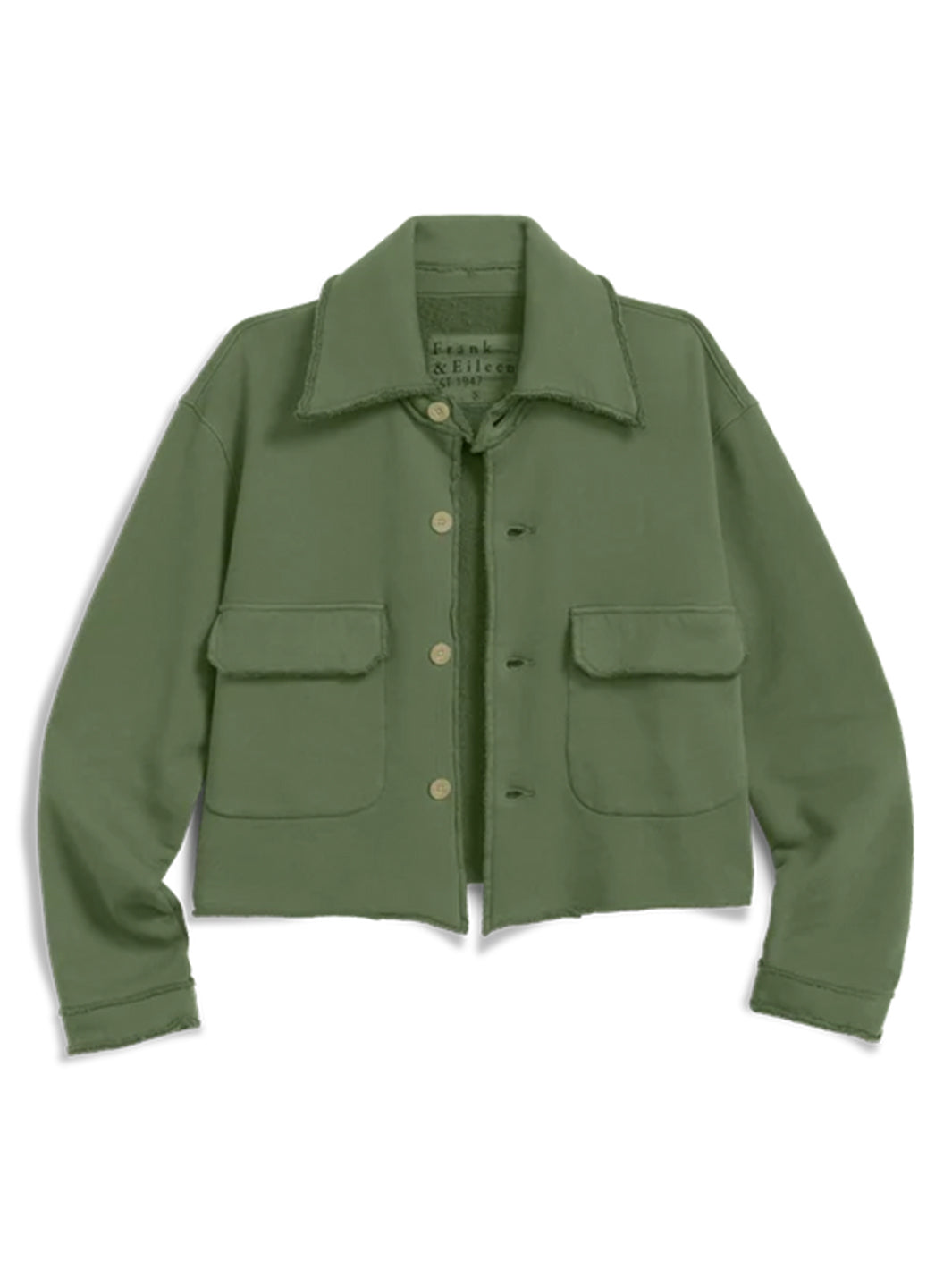 Rowan Cropped Sweatshirt Utility Jacket in Nori