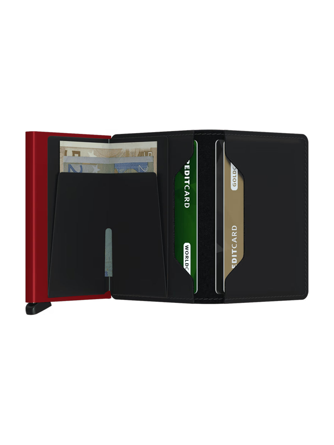 Slim Wallet Matte in Black/Red
