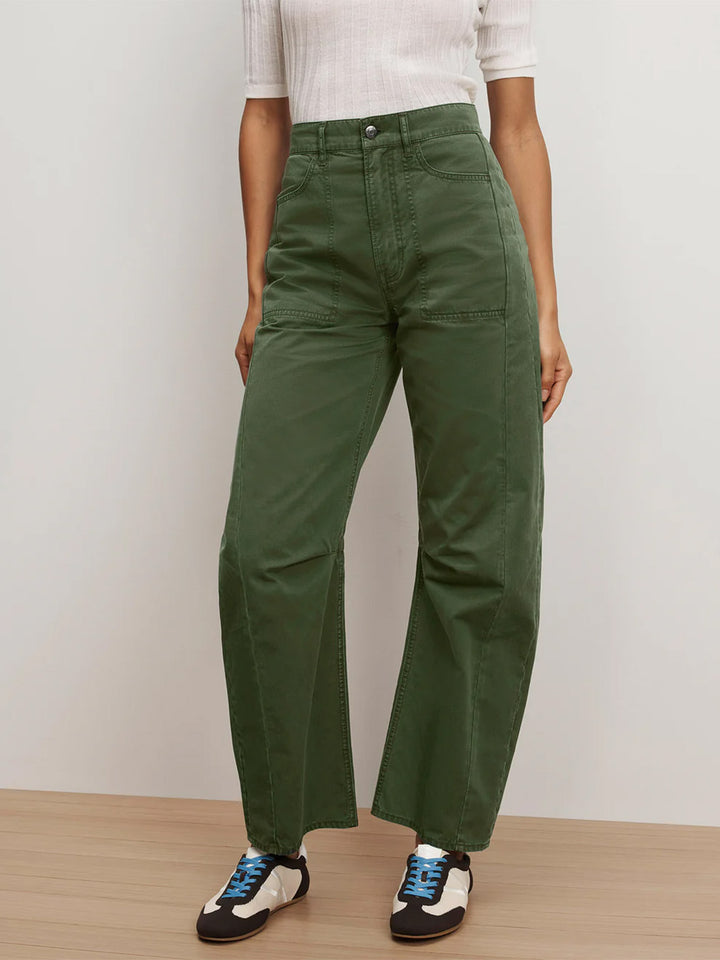 Sloan Barrel Pant in Dark Hunter Green