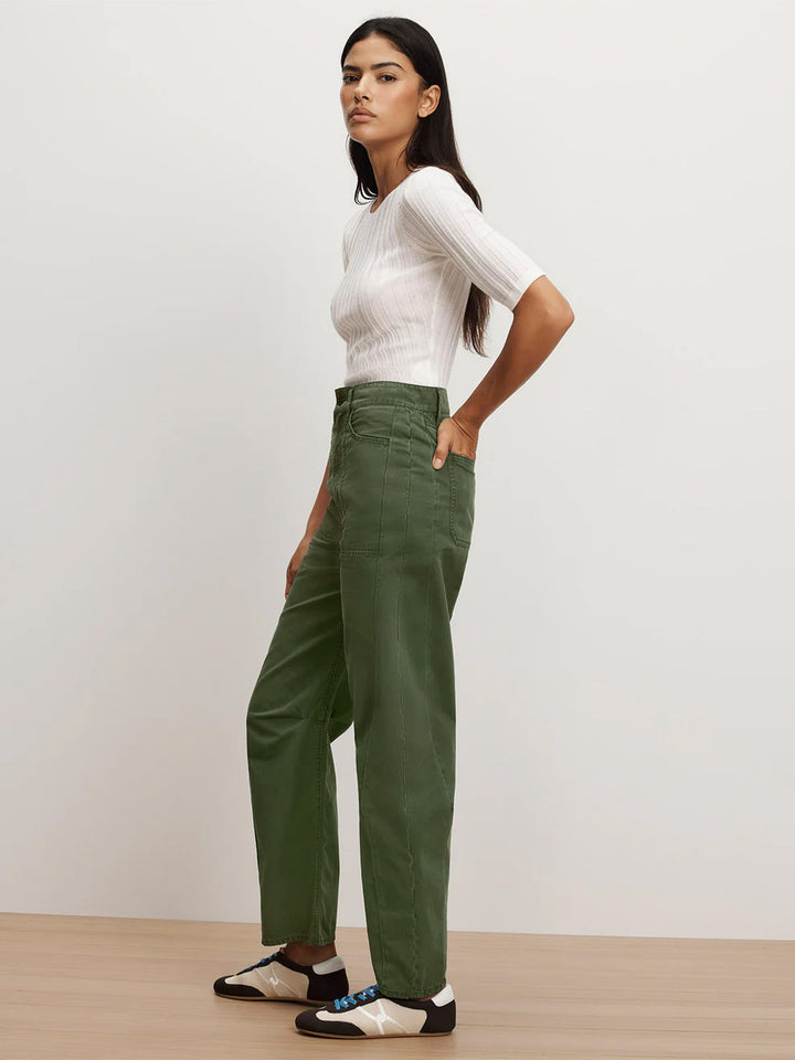 Sloan Barrel Pant in Dark Hunter Green