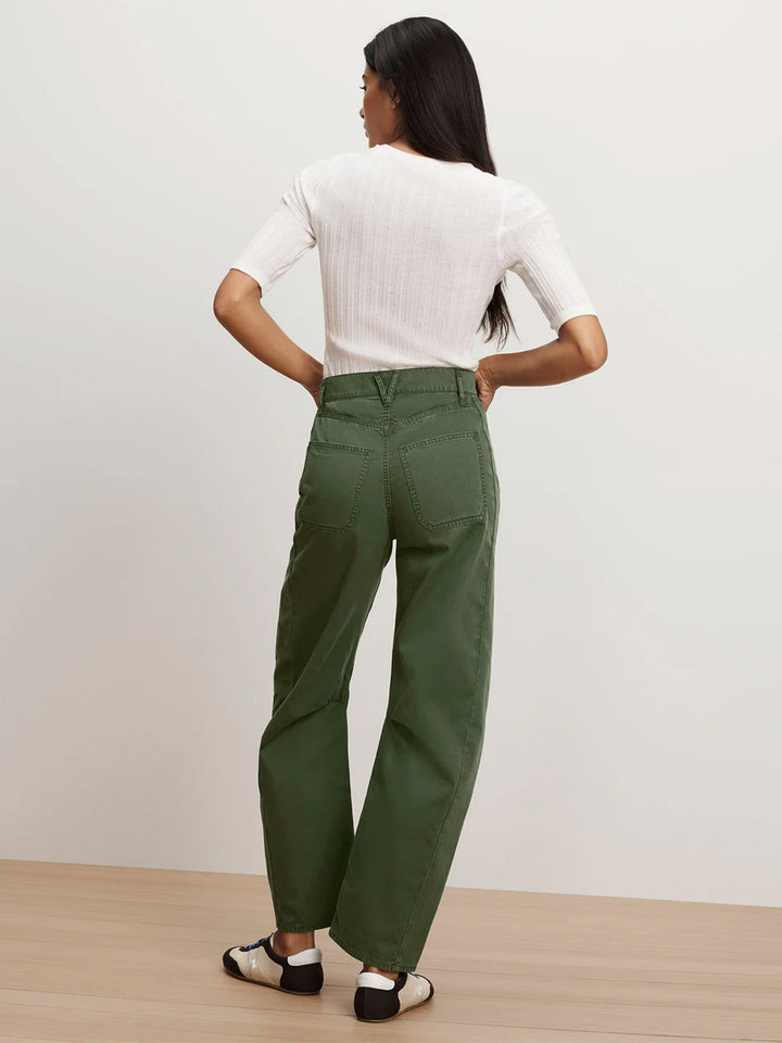 Sloan Barrel Pant in Dark Hunter Green