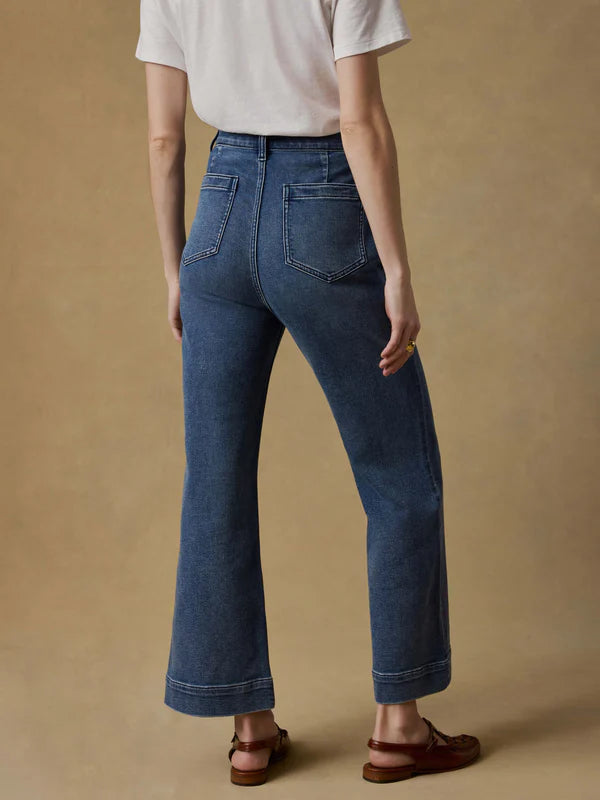 Stretch Terry Patch Pocket Ankle Pant in Riverton