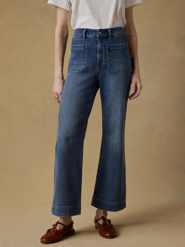 Stretch Terry Patch Pocket Ankle Pant in Riverton