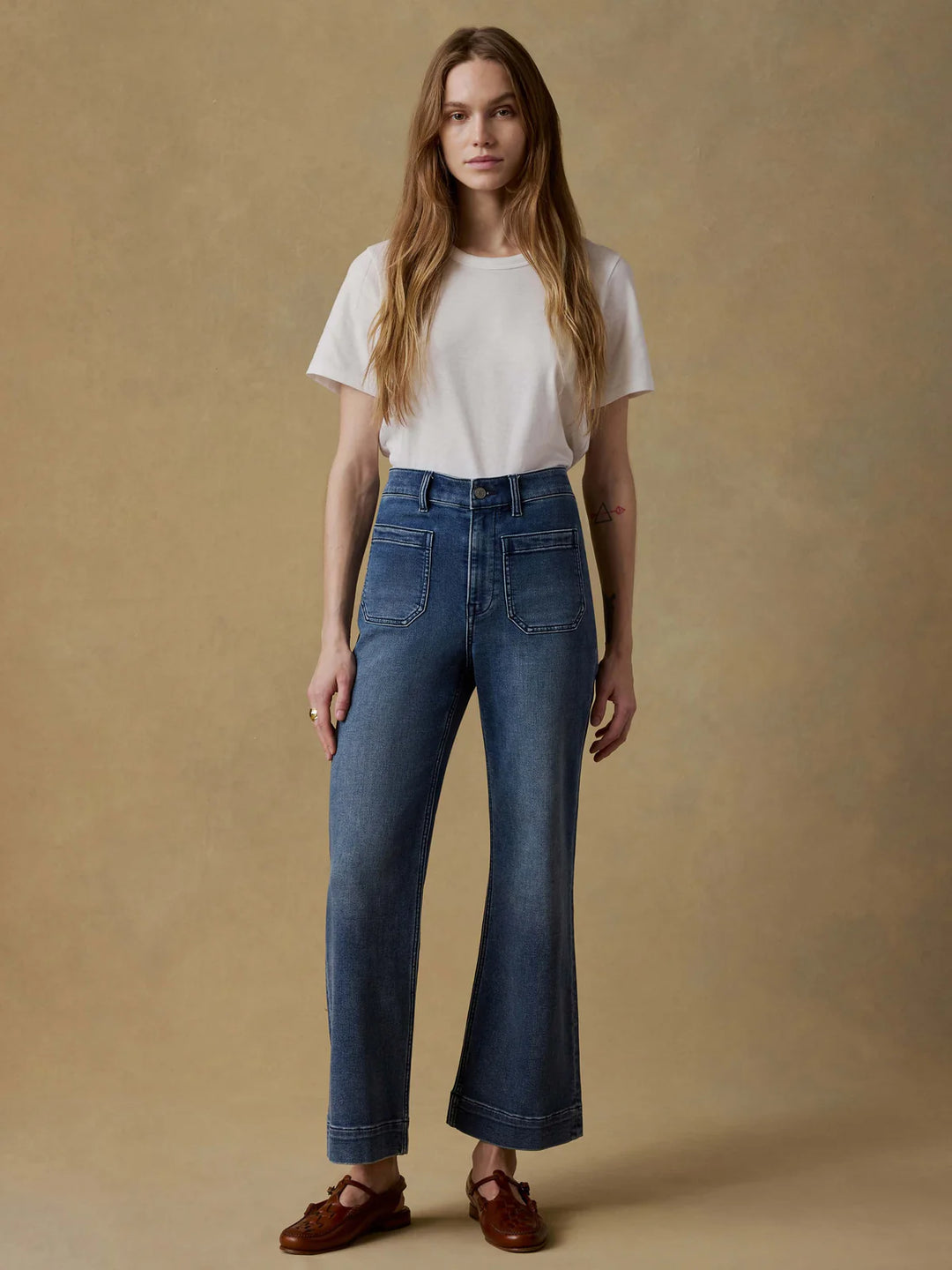Stretch Terry Patch Pocket Ankle Pant in Riverton