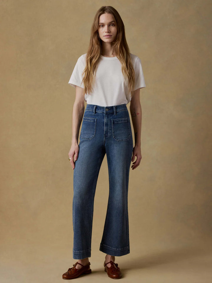 Stretch Terry Patch Pocket Ankle Pant in Riverton