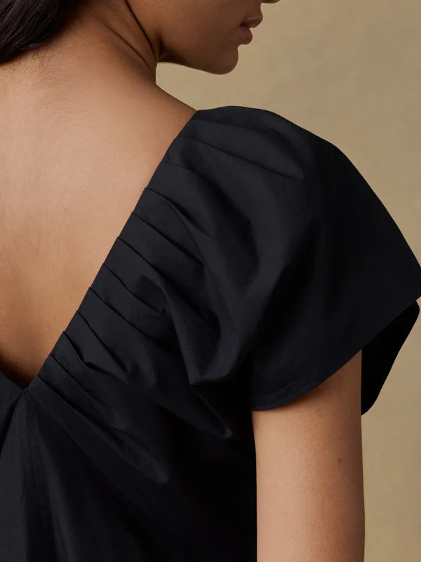 Coastal Poplin Bondhi Dress in Black