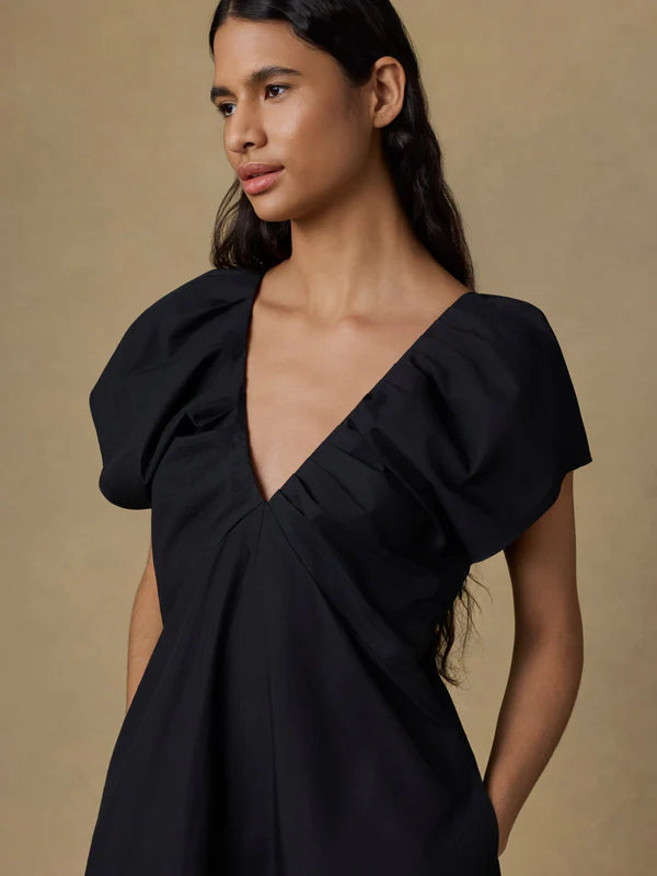 Coastal Poplin Bondhi Dress in Black